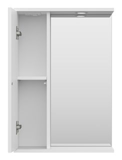 Зеркальный шкаф с подсветкой Misty Лира 50см левый белый